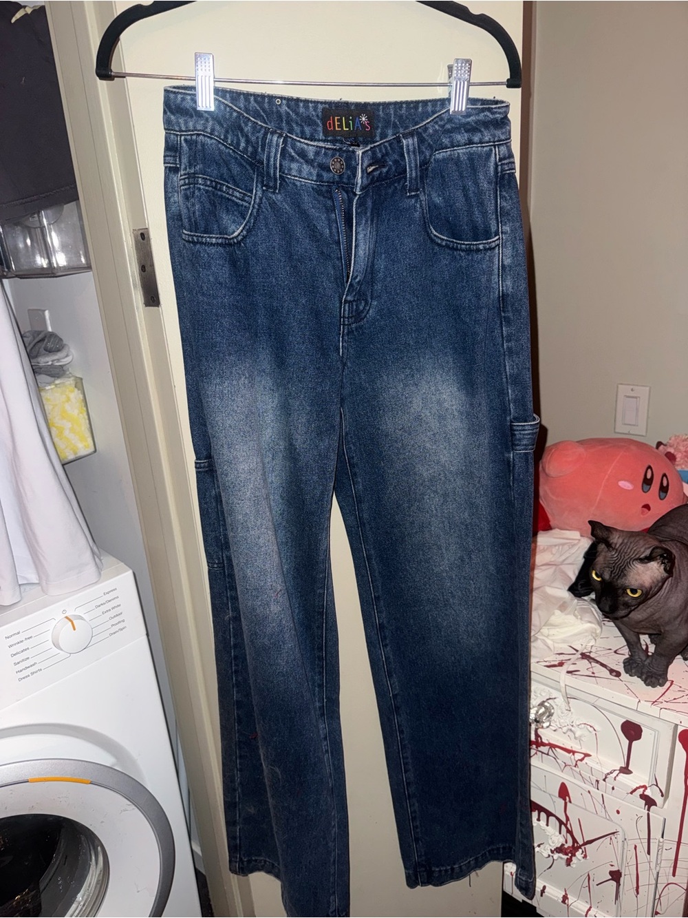 dELiA*s x dolls kill Dark Blue Straight-Leg Jeans